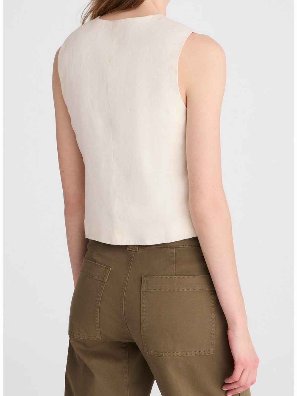 Madewell Button-Front 100% Linen Shell Top Ivory Size 4 NWT - Picture 3 of 11
